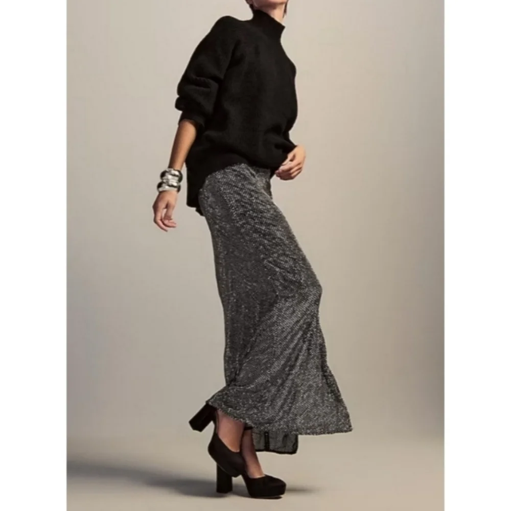 J.Crew Collection Side-Slit Rhinestone Skirt